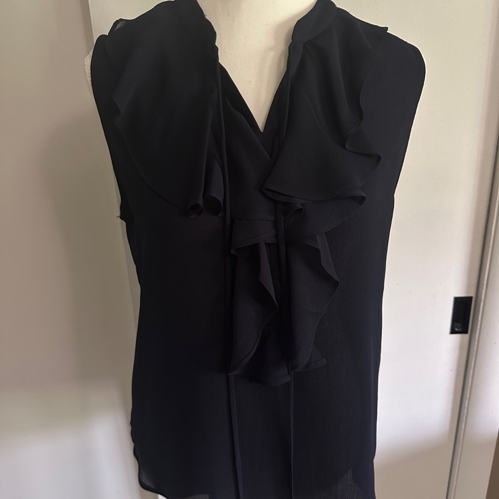 Tommy Hilfiger Black Ruffled Blouse